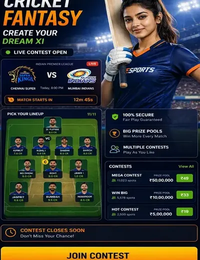 Come (Come Com) fantasy cricket & matchday visual 3
